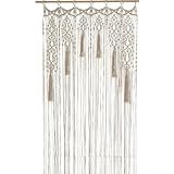 Tenda per porta in corda di cotone naturale, realizzata a mano, con elegante design intrecciato, per uso decorativo in casa, camera da letto o matrimoni