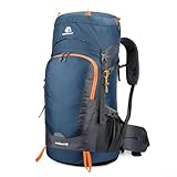 Mochila impermeable de 65 L, ideal para senderismo y deportes al aire libre con diseño transpirable y correas ajustables (azul oscuro)