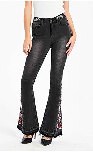 Bell Bottom Jeans for Women Flared Jeans Floral Embroidered Jeans 70s Outfits Bootcut Jeans Wide Leg Denim Pants2