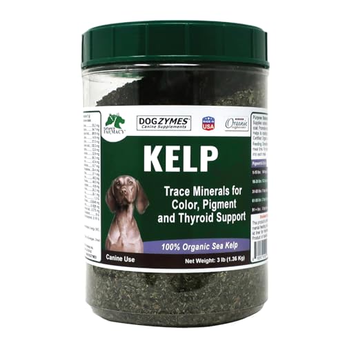 Dogzymes Organic Norwegian Kelp for Pets a Valuable Nutrition Source Rich in Iodine to Support Gland Function Especially The Thyroid (3 Pound)