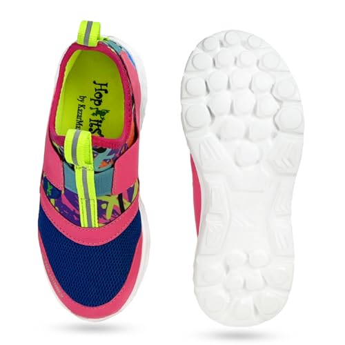 Image of KazarMax Hopits Kids Girls Pink Blue Grafitti Ultra Runner Sneakers -8 Kids UK