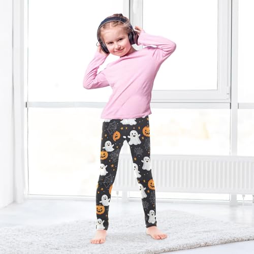 Cute Ghosts Pumpkins Girls Leggings Happy Halloween Kids Yoga Pants Dance Active Tights 4T4