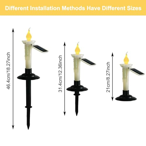 LIFTATAPA 4Pcs Solar Taper Candles with Holders, Waterproof LED Candles Light Rechargeable Tapered Candlesticks with Dusk to Dawn Light Sensor for Outdoor Garden Patio Decor by LIFTATAPA - Used condition - Image 2