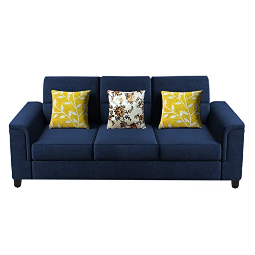Image of Casaliving Nancy 3 Seater Sofa Set for Living Room | Colour - Blue