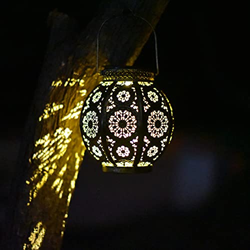 Moroccan Garden Solar Lanterns, {Set Of 2} Bohemian Landscape Solar Lights Outdoor Waterproof For Yard Pathway Patio Tree Table Decor (Bronze) #TOP3