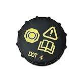 Car Brake Fluid Cap, Car Brake Fluid Reservoir Cover Cap Oil Filler Caps Replacement Kit Compatible with Ford Focus Mondeo Cmax Smax Coolant Caps Fit for 6M512162AA DG804355Y (Black Yellow)