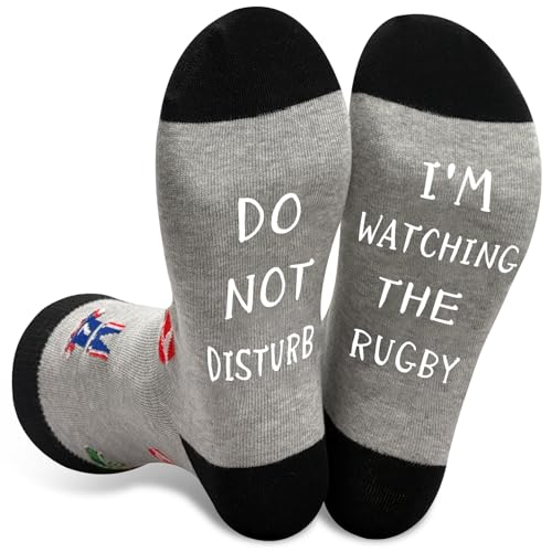 Bliekify Novelty Cricket for Men's Birthday Gifts Funny Socks,Man Grandpa Dad with ‘Do Not Disturb, I'M Watching The Cricket’ Funny Socks (UK, Numeric, 7, 11, Regular, Regular, Standard, Rugby-Grey)