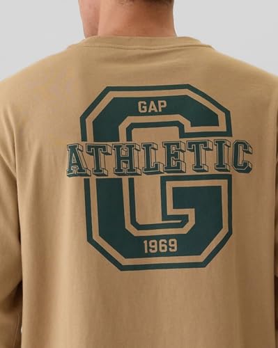 Image of Gap Men Relaxed Fit Graphic Print Full Sleeves Crew Neck Letter Print T-Shirt