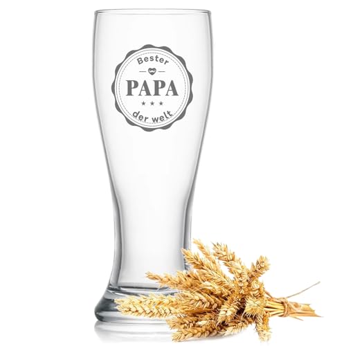 Surhik Vatertagsgeschenk für Papa, 350ml Bierglas Vatertag Geschenk für Männer Opa,Papa Geschenk für Opa Ehemann zum Vatertag Weihnachten Geburtstag