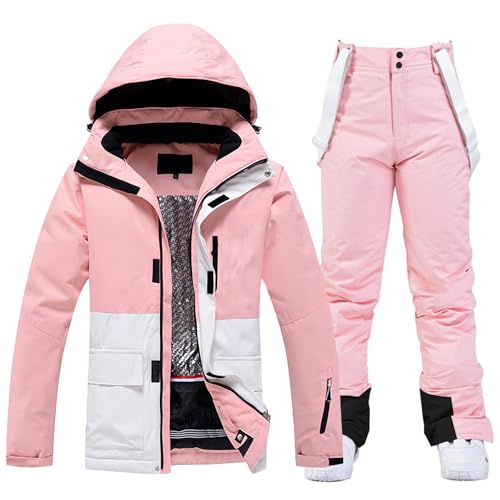 GS SNOWING Women's Ski Jackets and Bib Pants Set Windproof Waterproof Insulated Snowsuit by GS SNOWING - Used condition - US$104.82