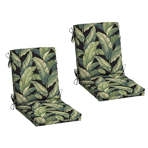 Arden 2-Pack Outdoor Patio Dining Chair Cushions Onyx Cebu