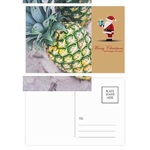 Cartes postales ananas Père Noël lot de 20 pour vœux originaux non ennuyeux