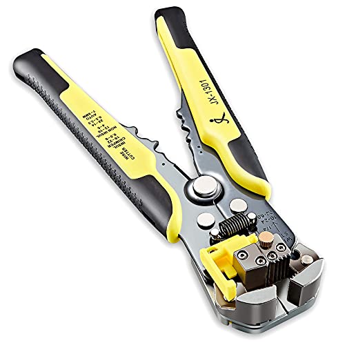 Paron Automatic Wire Stripper Tool With 2Pcs Replaceable Springs, 8 Inch Wire Cutter Stripper Self Adjusting With Cable Zip Ties, Wire Stripping Pliers 10-24 Awg With Cutting And Crimping #TOP5