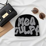 Werownsgso Y2k Beanie Spider Web Hat modna czapka z dzianiny Hip Hop, ciepła czapka Y2k dla mężczyzn i kobiet, ciemnoszary, Rozmiar uniwersalny