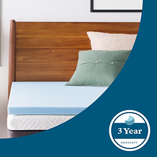 Lucid 2 Inch Mattress Topper Full With Lucid Topper Cover– Memory Foam Mattress Topper Full - Gel Infused – Removable Mattress Topper Cover #TOP6