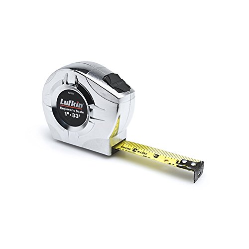 Crescent Lufkin 1  x 33  P2000 Series Chrome Case Yellow Clad A4 Blade Power Return Tape Measure - P2133DN