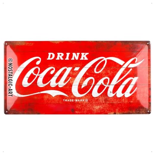 Nostalgic-Art Coca Cola Logo Red Placa Decorativa, Metal, Rojo y Blanco, 25 x 50 cm