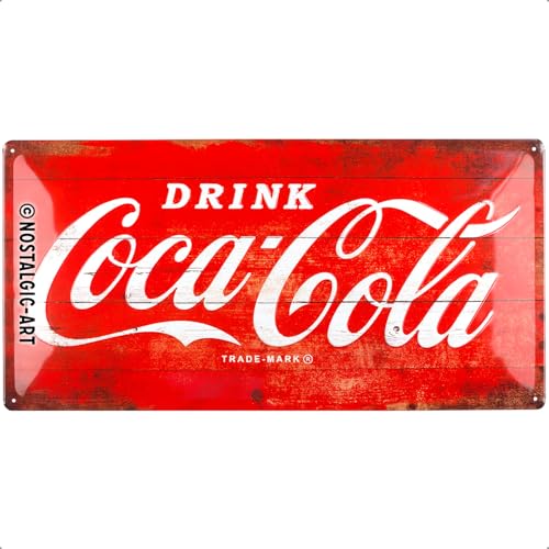 Nostalgic-Art 27005 Plaque rétro en tôle Motif Coca-Cola Rouge 25 x 50 cm