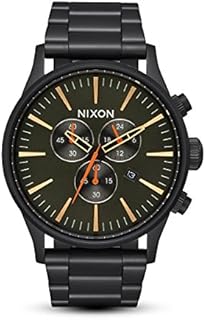 Nixon Herren Chronograph Quarz Uhr mit Edelstahl beschichtet Armband A3861032-00
