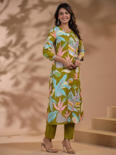 Image of ANNI Designer Women's Chanderi Straight Printed 2Pc Kurta Set