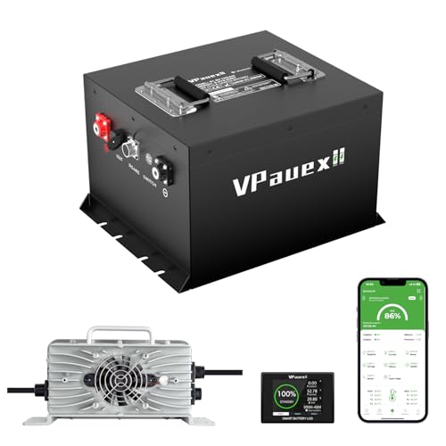 VPauexii 48V 105Ah Mini Lithium Golf Cart Battery,48V Golf Cart Batteries with...