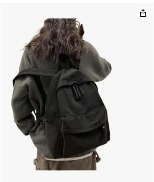 Image of Waterproof Casual Backpack for Girls & Women Stylish Trendy School and College Bag 17 inch x 12 inch Durable Daily Use Black