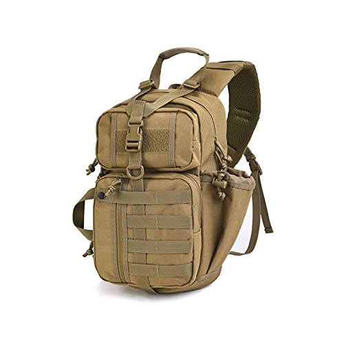 GAROEN Mochila táctica Militar para Viajes, Bandolera Militar, Bandolera de Mano, Bandolera de Camuflaje para Exteriores (Caqui)