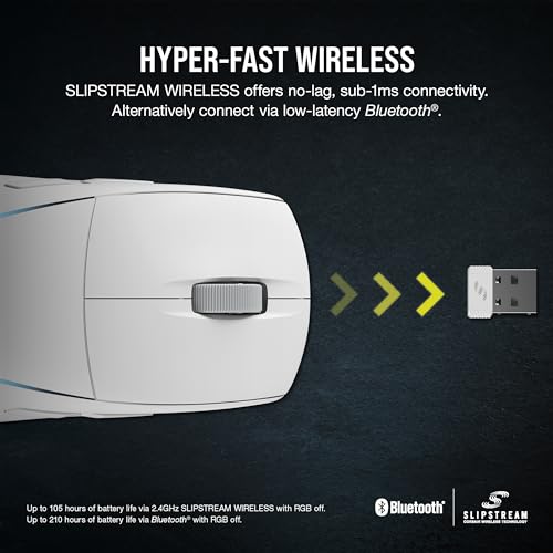 Corsair M75 Wireless RGB Lightweight FPS Gaming Mouse – 26,000 DPI – Swappable Side Buttons – iCUE Compatible – PC – White - image 7