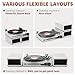 Vinyl Record Player with External Speakers BT 5.3 Wireless Turntable Portable with 3 Speed USB Vintage Wooden White