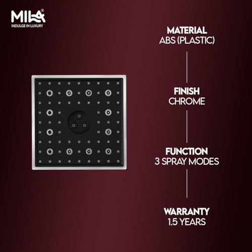 Image of Mila SwitchFlow 3.0 Multi Function Shower Head | High Pressure 3 Spray Modes- Rain, Mist, Massage (Unique Dancing /Rolling Function) | ABS Chrome Finish | 15x15 cm Bathroom Shower