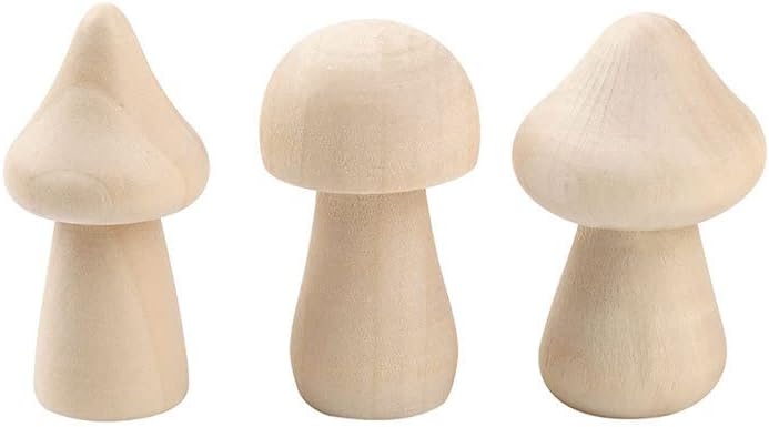 100 DIY Creative Children Painted Wooden Mushroom Log Color Arts and Crafts Display (65 * 35MM Round Mushrooms)