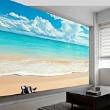 Papel pintado de pared con paisaje y cielo de playa, papel pintado panorámico con patrón de fotografía de paisaje personalizado para habitación de los niños, mural de pared grande para sala de estar