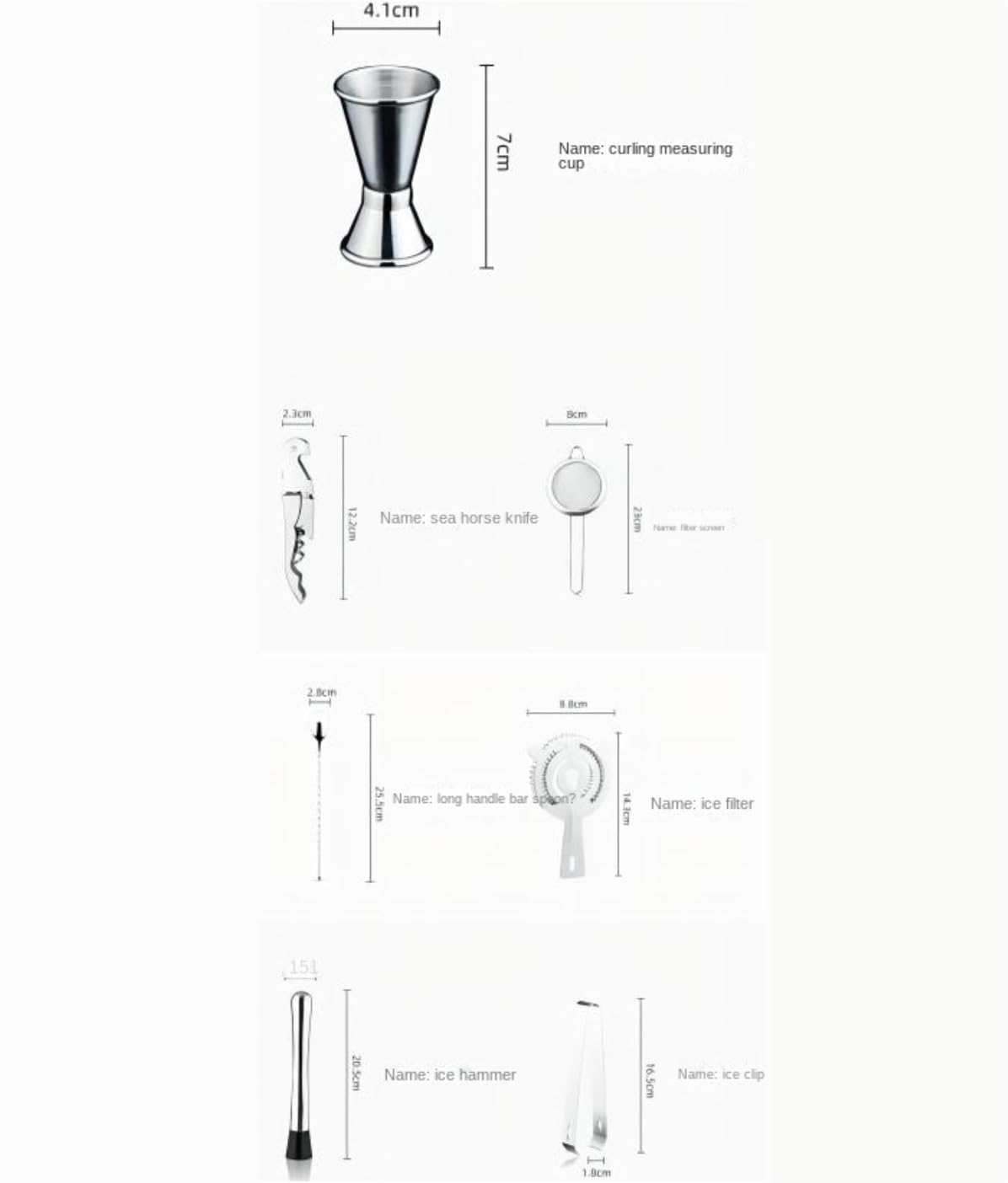 Shaker Cocktail 13pcs Cocktail Shaker Making Set Bartender Kit Barre in Acciaio Inossidabile Strumento Accessori per Feste A Casa Bar Set(350ml)