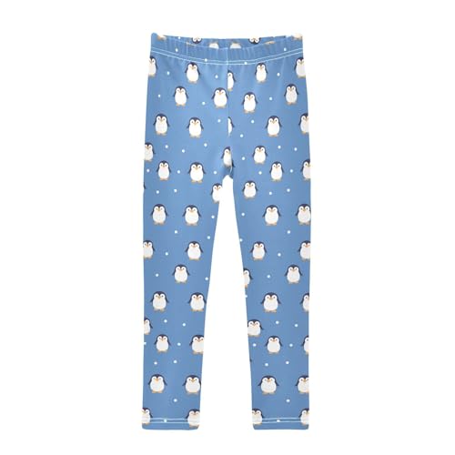 Seamless Pattern Penguins Kids Baby Girls Active Leggings Soft Full Length Dance Pants Gym