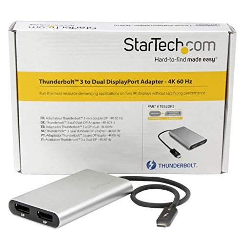 Adaptador Thunderbolt 3 a dos DisplayPort para conectar monitores 4K y pantallas de diseño 5K 6