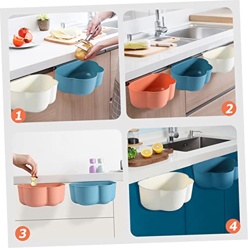 Papelera colgante de cocina 3 piezas color rosa miniatura 3