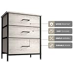 Sorbus Nightstand for Bedroom (3 Multi-Sized Drawers, Greige) - Image 7