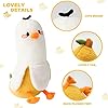 PEACH CAT Banana Duck Plush Pillow Duck Stuffed Animal Cute Banana Plushie for Girls and Boys White 19.7" #3