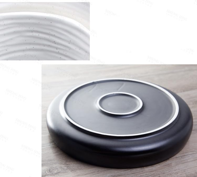 Talerze kreatywna skandynawska zastawa stołowa zachodnie talerze hotelowe matowe okrągłe ceramiczne pizza duży talerz na brzuch talerze obiadowe (A, 25 cm)