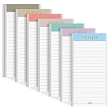 Utron 7 Pack Magnetic Notepads for Refrigerator, Morandi Color Magnetic Grocery List Pad for Fridge, Full Magnet Back Shopping Lists, 30 Sheets Per Note Pads