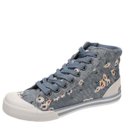 Image of Blue Floral High Top Jazzin Sneaker by Rocket Dog
