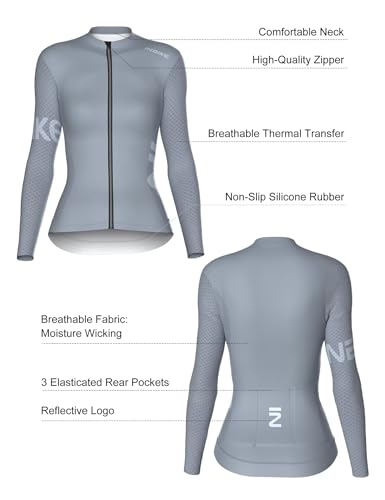 INBIKE Camisa feminina de ciclismo de manga comprida com bolsos secagem rápida para ciclismo de estr