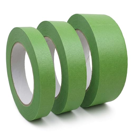 varivendo 3er Set Profi+ Feinkreppband grün 19 mm, 25 mm und 38 mm x 50 m