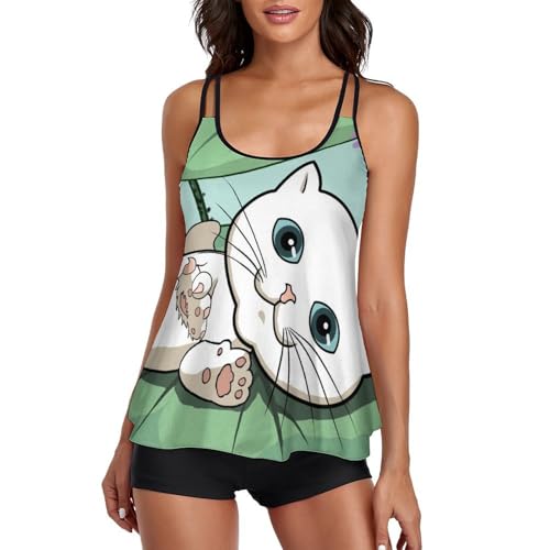 Maillot de bain tankini avec short de garçon robe de plage pour femme