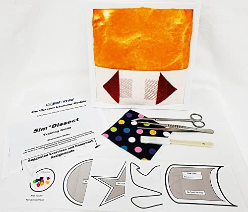 Sim-Dissect Learning System - Dissection Skills Training with Exercises for Non-Dominant Hand Performance, Coordinating Forceps and Scissor Cutting, Developing Tissue Planes, and Excising Masses