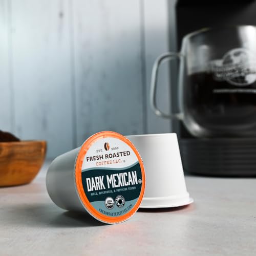 Image of Fresh Roasted Coffee, Organic Dark Mexican K-Cup Pods for Keurig Brewers, Dark Roast, USDA Organic, 3rd Party Tested for Mold, Mycotoxin & Pesticides, Kosher, 24 Count (Pack of 3)