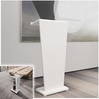 Modern Reception Desk, Floor Lectern Podium, Portable Lectern & Hostess Stand - Front Desk Reception Counter, Speaking Reading Table for Classroom, for Checkout Office/Beauty Salon/Lobby(Col