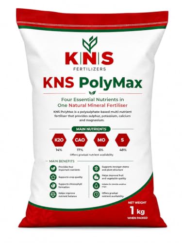 Image of KNS PolyMax Natural Mineral Fertilizer | Polysulphate-Based Multi-Nutrient Fertilizer | Provides Potassium, Calcium, Magnesium & Sulphur | Suitable for Fruits, Vegetables & Field Crops | 1 kg