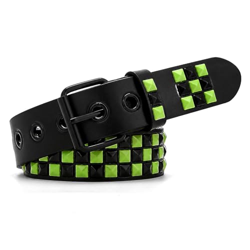 Image of Studded Belt, Metal Punk Rock Rivet belt with Bright Pyramid Studded for Women Men