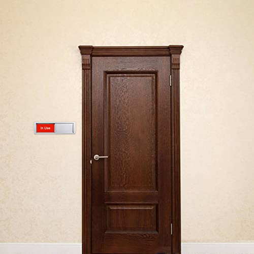 Image of in Use or Available Sign,Vacant Occupied Sign for Home Office Hotles Hospital Restroom, Vacant Occupied Slider Door Status Tells Whether Room in Use or Available,Non-Scratch Magnetic Slider Door Indicator Signs, 7'' x 2'' - Silver